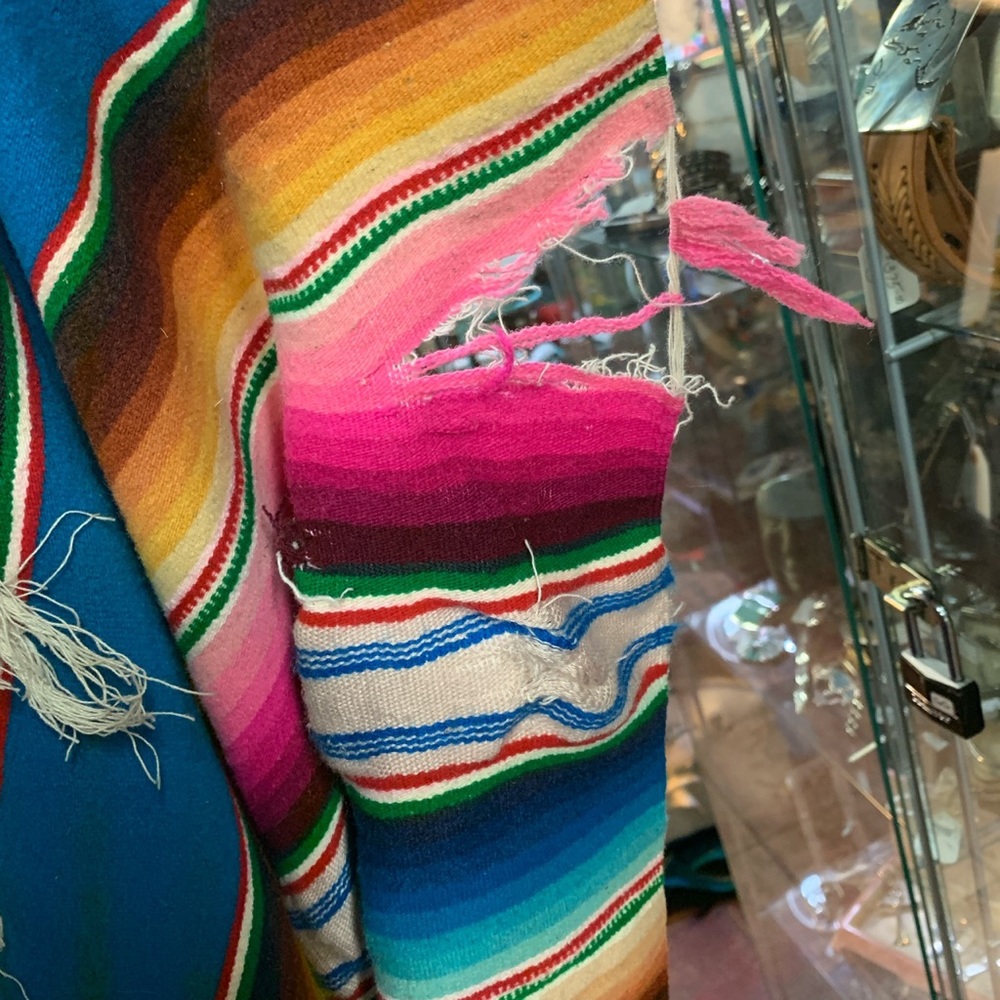 Beautiful Vintage Mexican Saltillo Serape blanket - Picture 3 of 5